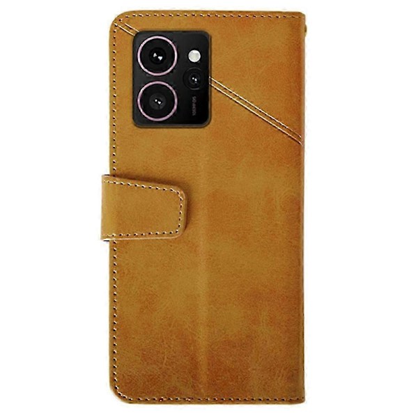 Til Hmd Skyline Etui Læder Wallet Telefon Cover Stativ Kalvetekstur Brown
