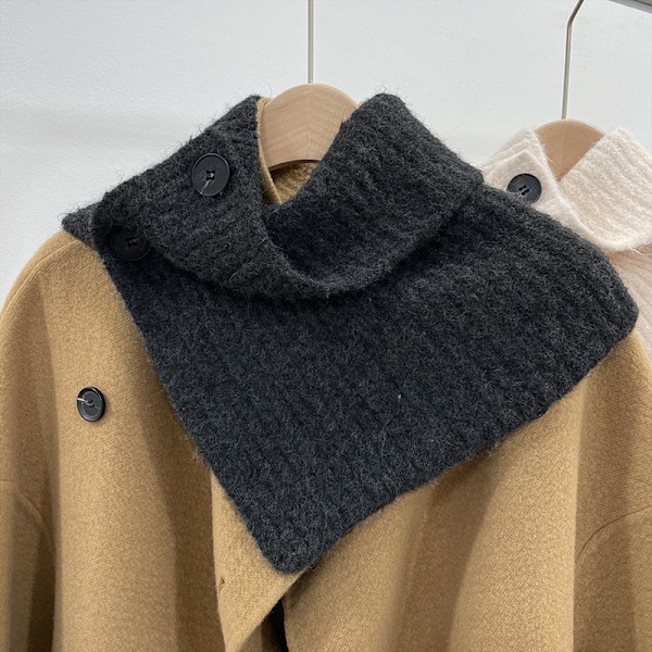 Dame falsk krage Avtakbart halvstrikket skjerf Allsidig Pu Ash (including wool) 36cm