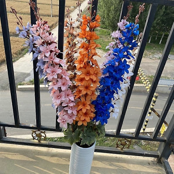 1 Gren Konstgjord Blomma Ingen Vattning Lättviktig Falsk Lång Stjälk Riddarsporre Simuleringsblomma Heminredning för Kontor Royal Blue