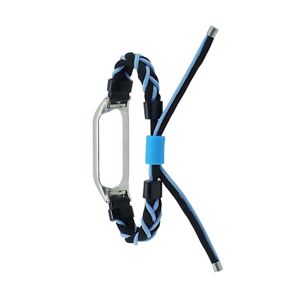 Sort Blå Sort Blå Flettet Snor Nylon Urrem kompatibel med Xiaomi Mi Band 8