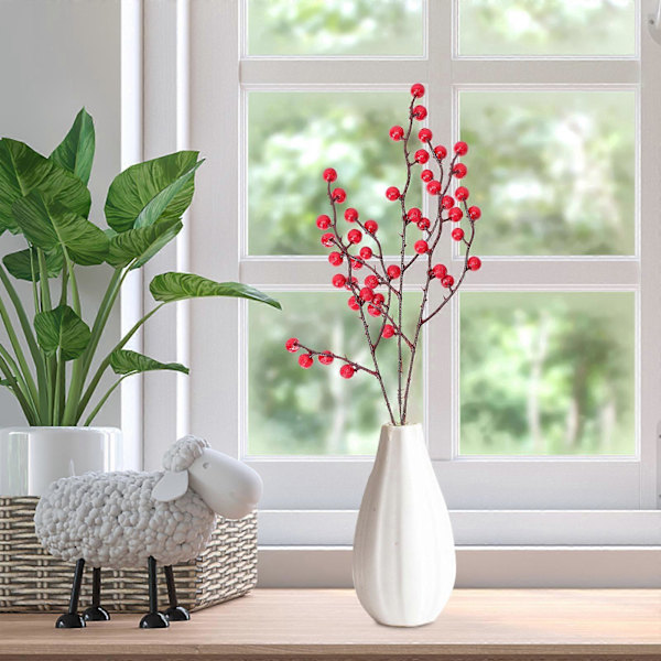 10 st Konstgjord Stegelfranskväxt Dekor Jul DIY Blomgren Heminredning Röd
