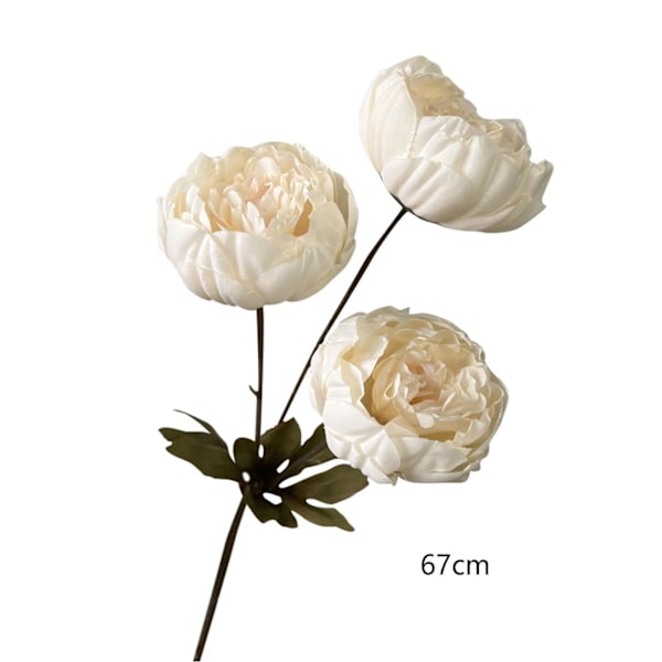 3 Huvuden Pion Kärnad Pion Konstgjord Blomma Falsk Ros Bröllop Vardagsrum Dekoration Champagne One Size