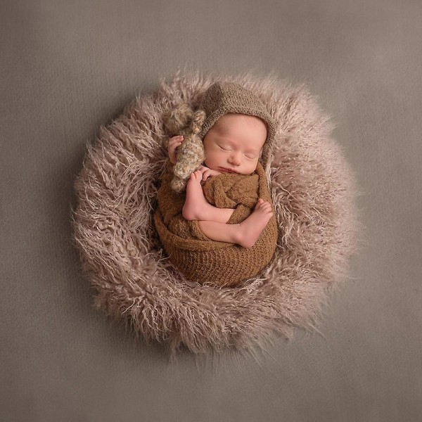 Mjuka pälsfiltar till rekvisita för nyföddfotografering Ivory