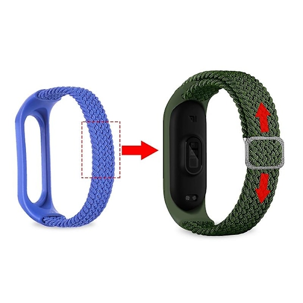 Svart Svart kompatibel med Xiaomi Mi Band 6 / 5 / 4 Nylonflätat Armband