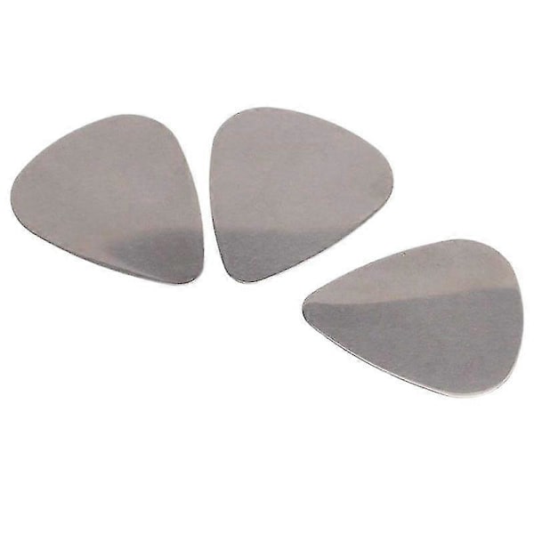 6 stk. Rustfrit Stål Guitar Picks - Sølv