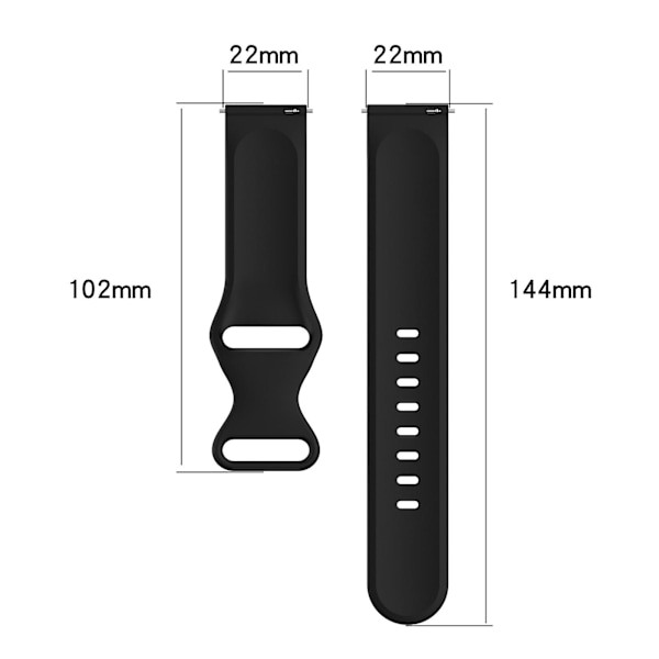 Svart Svart Silikon Armbandsur Kompatibelt med Xiaomi Mi Watch Color 2