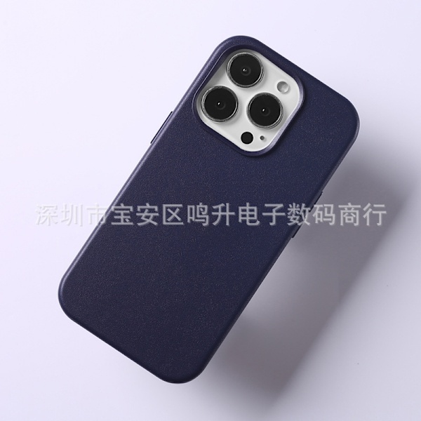 Fodral för iPhone 14promax magnetisk + förpackning Tjockt bläck Officiell Full-Body läder Magnetisk