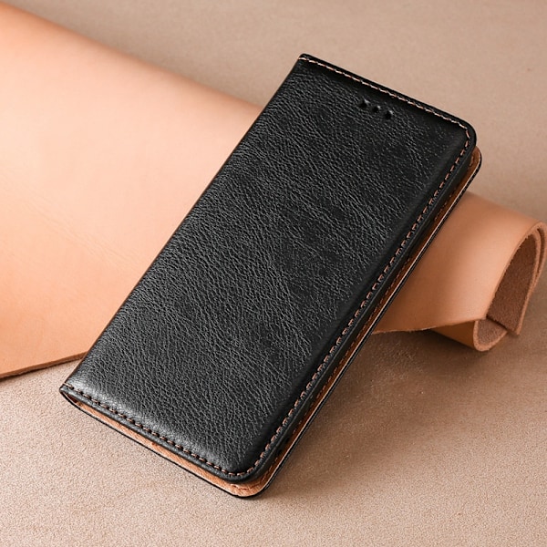 Etui til iPhone 14 Pro Max Klassisk Sort Flip Magnetisk