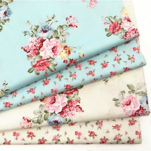 Twill Blomstertyger för gör-det-själv-sömnad Textil - Tissue Patchwork Sängkläder Burgundy 50x160cm