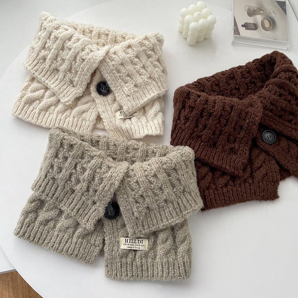 Dame falsk krage Avtakbar halv Vinter Koreansk stil All-Ma Mocha Green 34cm