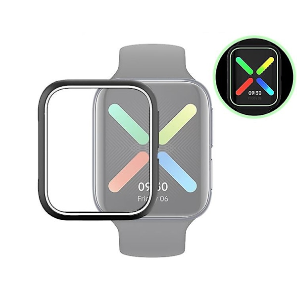 Kompatibel med Oppo Watch 46mm TPU Etui, Farve: sort+hvid Lysende Grøn