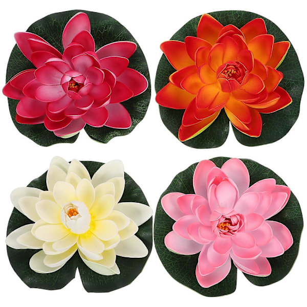 4 stk. Kunstig Flytende Lotusblomst Dekorativ Lotusblomst Damdekorasjon Rekvisitter