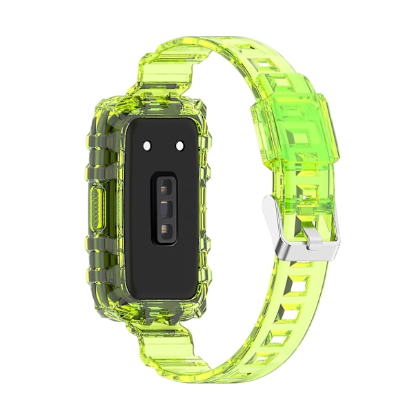 Keltainen Keltainen Läpinäkyvä Silikoni Kellonranneke yhteensopiva Huawei Band 7:n kanssa