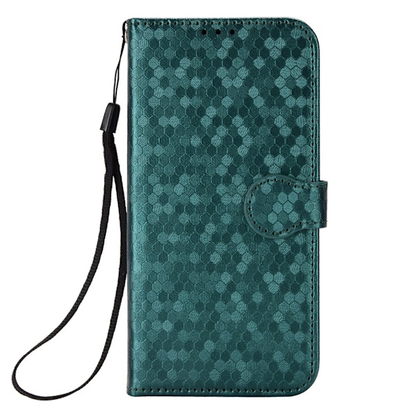 Vihreä Polka Dot -lompakkokotelo korttipidikkeellä iPhone 15 Plus -puhelimelle