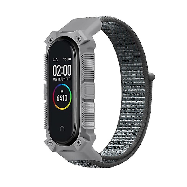 Grå Grå Nylonrem kompatibel med Xiaomi Mi Band 6 / 5 / 4 / 3