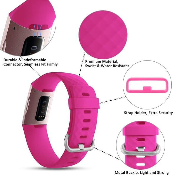Lilla Lilla Diamantmønsterrem kompatibel med Fitbit Charge 2, 10.5x8.5cm