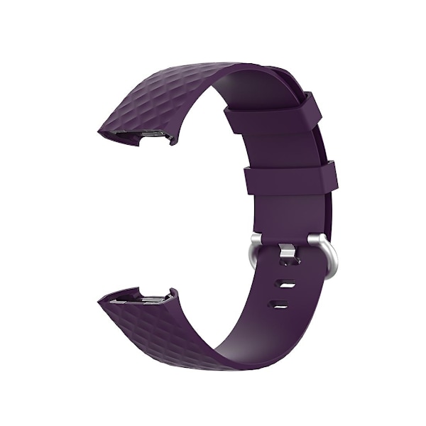 Mörklila Mörklila 18mm Silverfärgat Spänne TPU Armbandsur Kompatibelt med Fitbit Charge 4 / Charge 3 / Charge 3 Se, Storlek: L