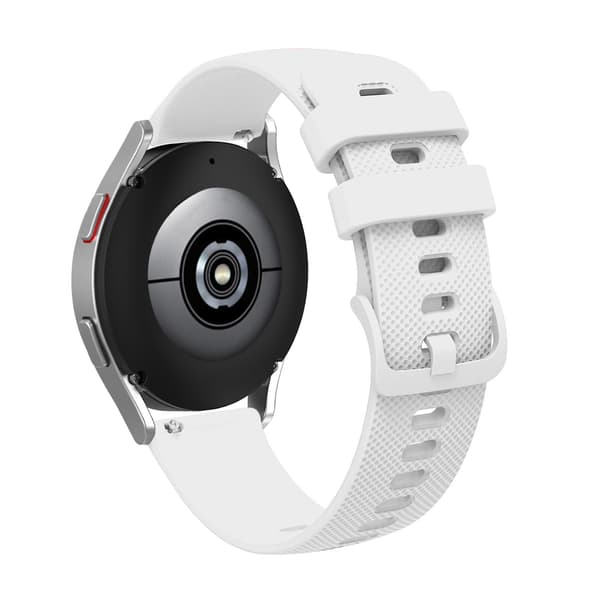 Hvit Hvit Kornete Tonal Spenne Silikon Klokkerem 20mm