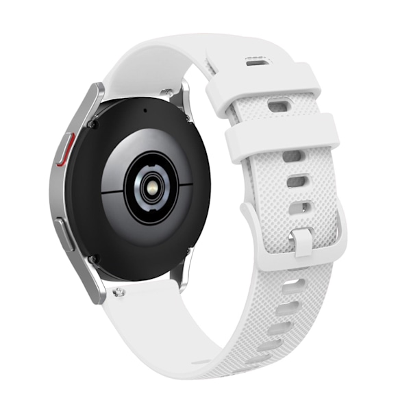 Vit Vit Knottrig Tonal Spänne Silikon Klockarmband 20mm