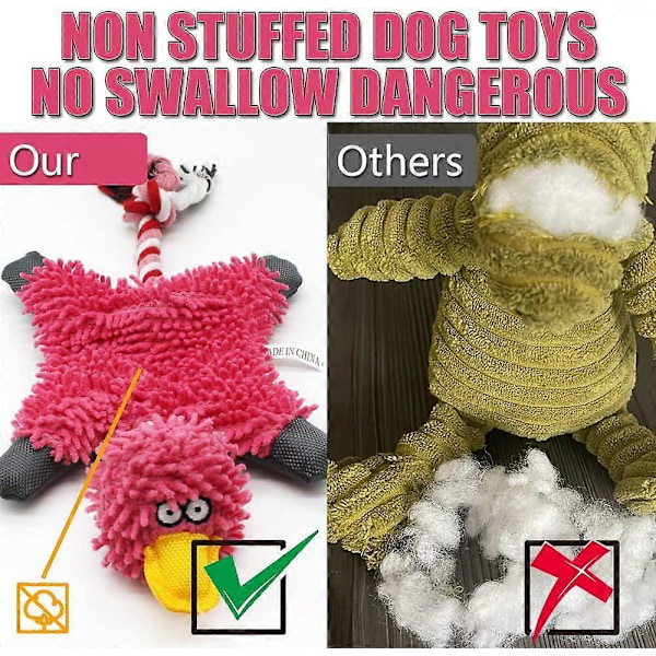 Pipiga Hundleksaker för Stora Hundar Plysch Hundleksaker mot Uttråkning Mjuka Hundrepleksaker för Små Mellanstora Stora Hundar (Rosa)