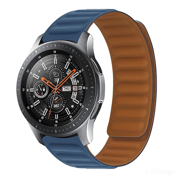 Mörkblått silikon magnetiskt klockarmband kompatibelt med Huawei Gt 2 42mm