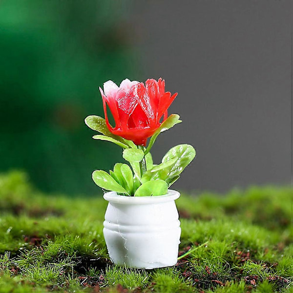 5 stk. Mini Kunstig Bonsai Blomst Kunstige Planter Modeller Dukkehus Falske Bonsai Modeller