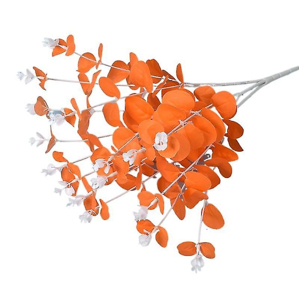 Simulering 16-gren Eucalyptus Penger Simulering Blomst Bryllupshall Dekorasjon Falsk Blomst Pengergress orange