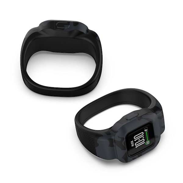 Kamouflage Grå Kamouflage Grå kompatibel med Garmin Vivofit Jr3 Silikonarmband utan Spänne, Storlek:l