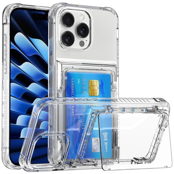 Fodral för iPhone 15 Pro Max Klar Kortplats Klar Noz34178