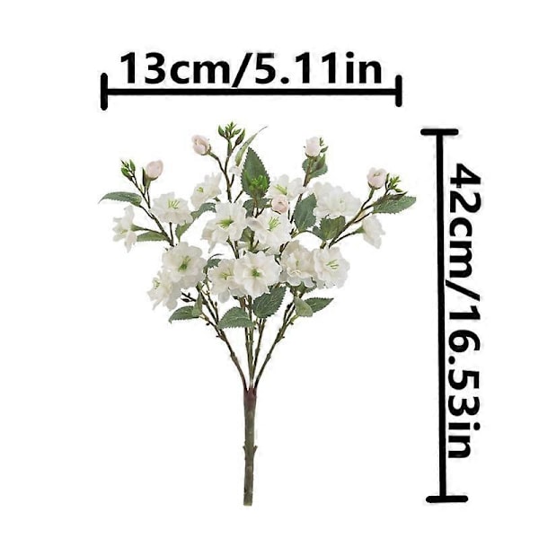 Simulerade Blommor 5 Grenar Stor Bukett Rosor