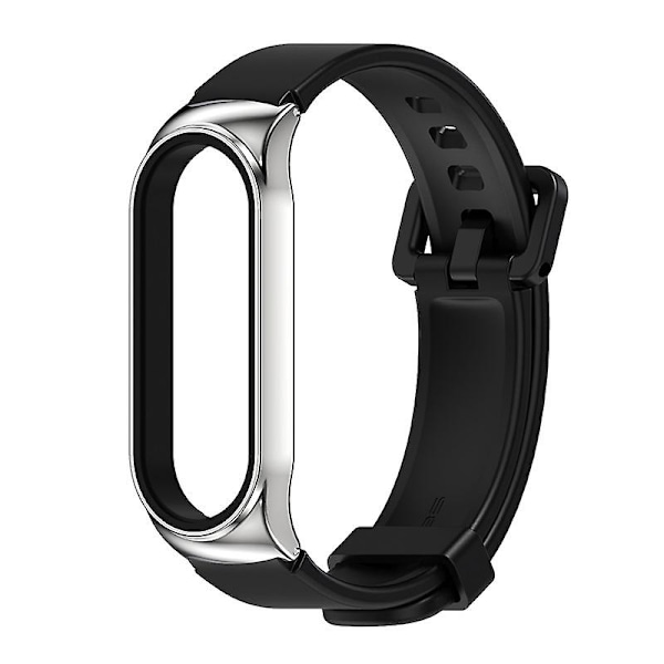 Sort Sølv Sort Sølv Silikone Urrem kompatibel med Xiaomi Mi Band 6 / 5
