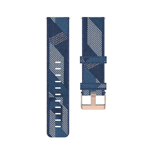 Blå Blå Stribet Vævet Nylon Armbåndsrem kompatibel med Fitbit Versa 2, Fitbit Versa, Fitbit Versa Lite, Fitbit Blaze