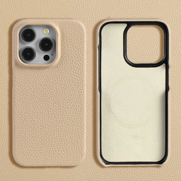 Etui til iPhone 16pro aprikos Magnetisk lær