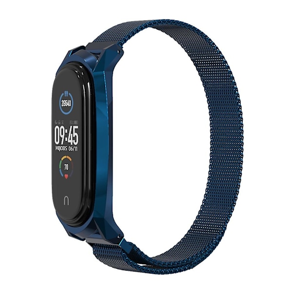 Blå Blå kompatibel med Xiaomi Mi Band 6 / 5 / 4 / 3 Rustfritt Stål Klokkereim