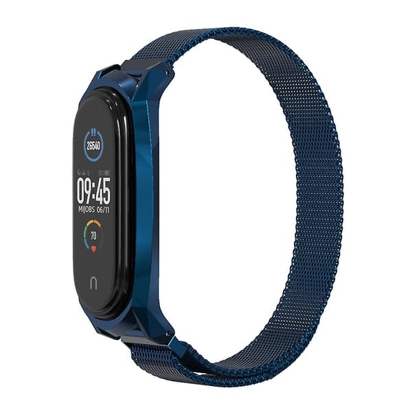 Blå Blå kompatibel med Xiaomi Mi Band 6 / 5 / 4 / 3 Urrem i rustfrit stål