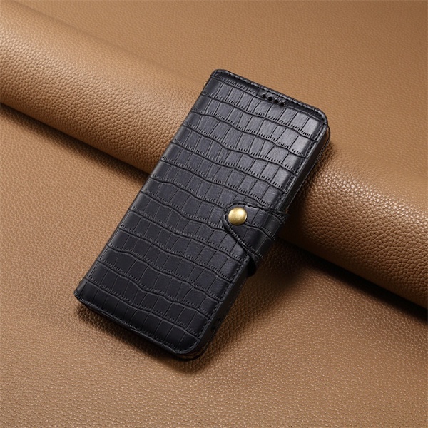 Etui til iPhone 16 Plus svart stativ Lommebok med kortholder Flip