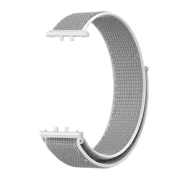 Grå Vit Grå Vit Vävd Nylon Loop Rem kompatibel med Samsung Galaxy Fit 3