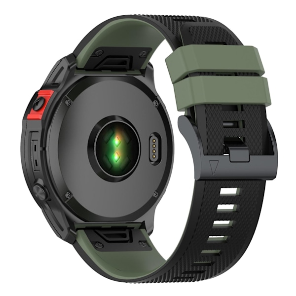Sort Mørkegrøn Sort Mørkegrøn Silikone Urrem kompatibel med Garmin Fenix 7