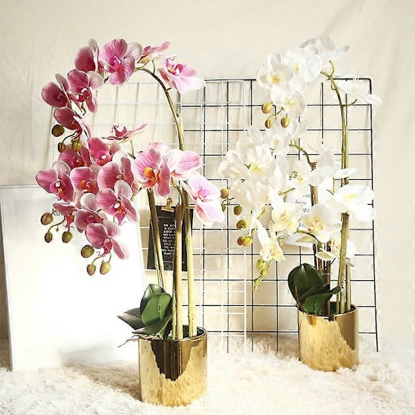 1 stk. Falsk orkideplante, naturlig realistisk husholdningsprodukt, kunstige orkideplanter, dekorasjon for butikker Milk White