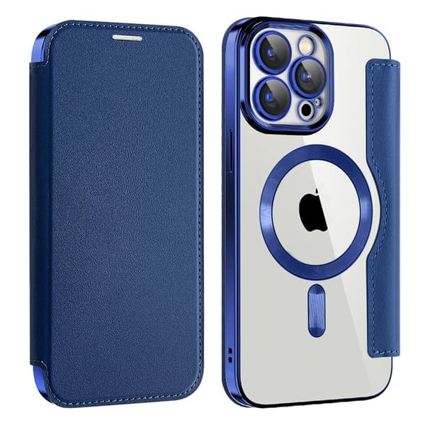 Etui til iPhone 13 Navy Flip Magnetisk Belægning