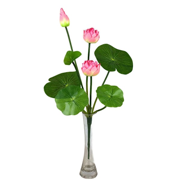 Kunstig Lotus Blomst Blad Realistisk Falsk Silkeblomst Bryllupsfest Pink
