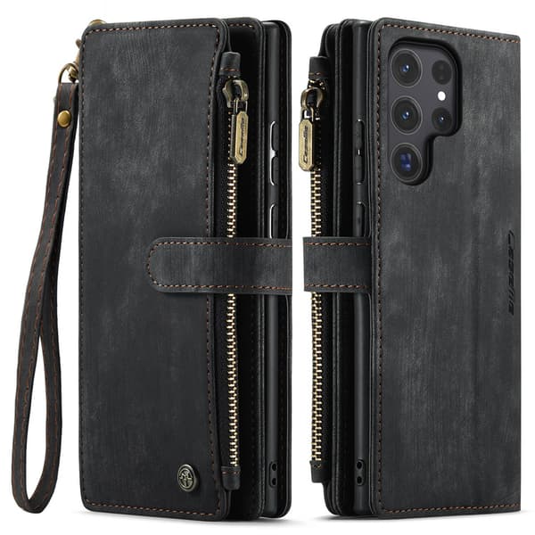 Etui til iPhone 16 svart Flip Lommebok med Kortholder