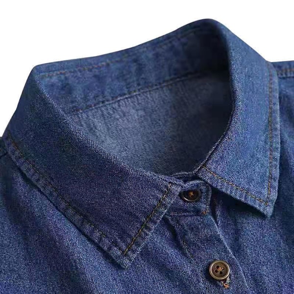 Lös krage för kvinnor, mångsidig tröja, mode spets S Denim-average size