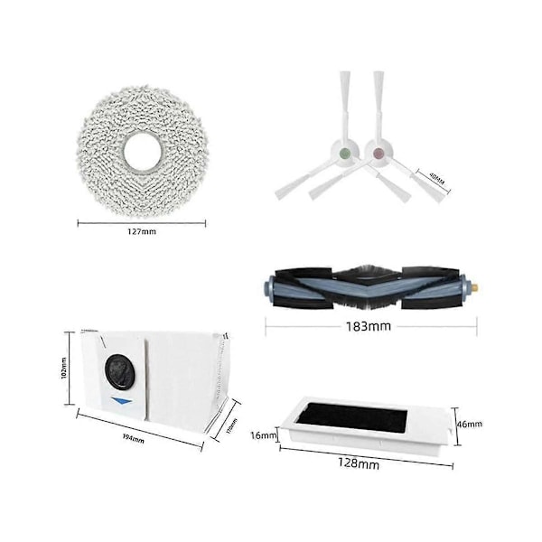 Reservedeler kompatible med Deebot T20 Omni/PRO/MAX T20 Pro/ Støvsuger Hovedbørste Støv B