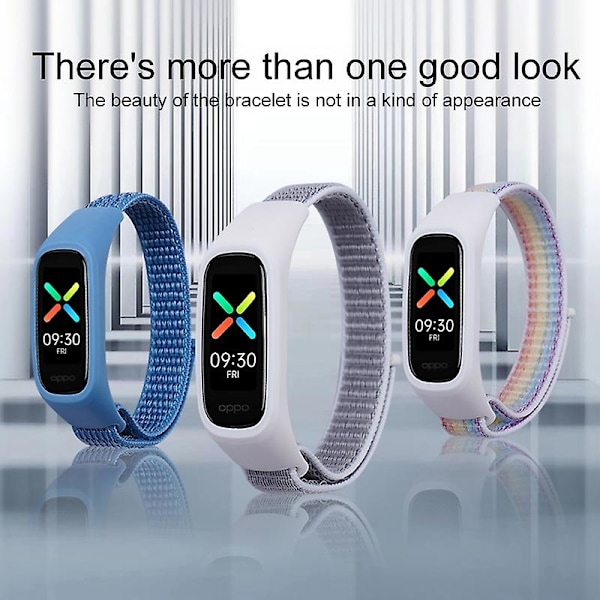 Isblå Isblå kompatibel med Oppo Watch Nylon Klokkereim