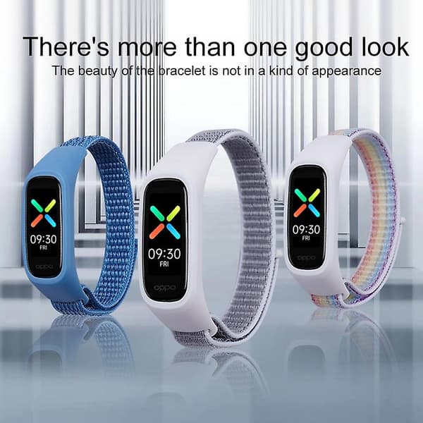 Sort Sort kompatibel med Oppo Watch Nylon Urrem