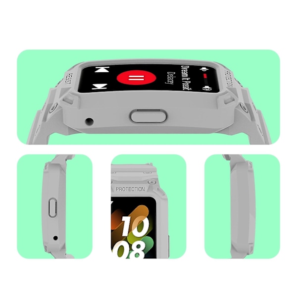 Vaaleanharmaa TPU-kellonranneke, yhteensopiva Huawei Band 7 / 6 / Honor Band 6 kanssa