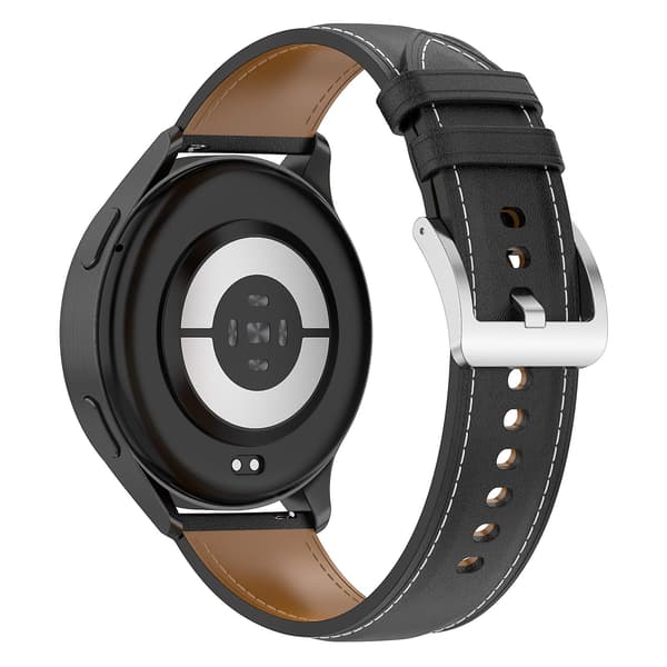 Sort Sort 22mm Ægte Læderrem kompatibel med Xiaomi Watch 2
