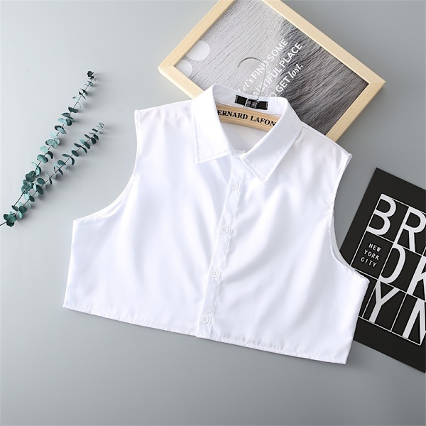 Dame falsk krage Avtakbar halv Plus Size Avtakbar Detac White collar size 37
