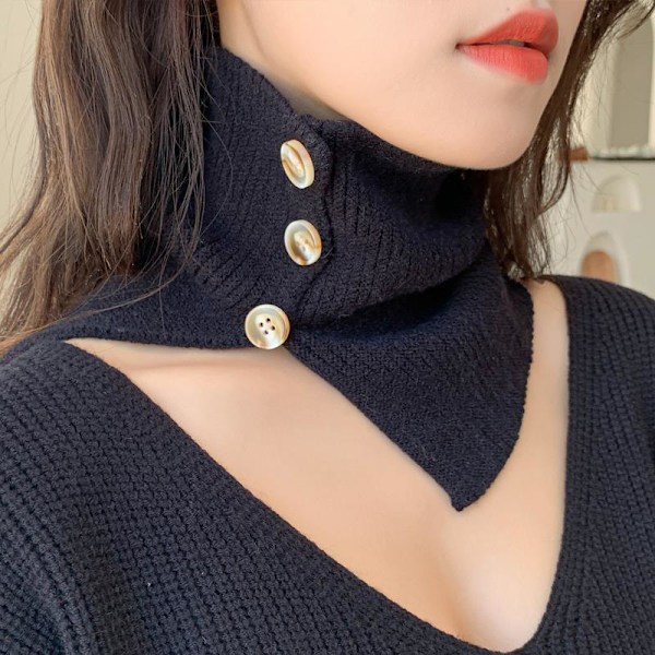 Falsk krage for kvinner, varm turtleneck, cervikal støtte bandana gray